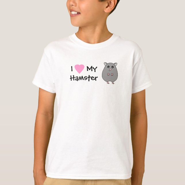 Eu amo meu t-shirt das meninas do hamster (Frente)