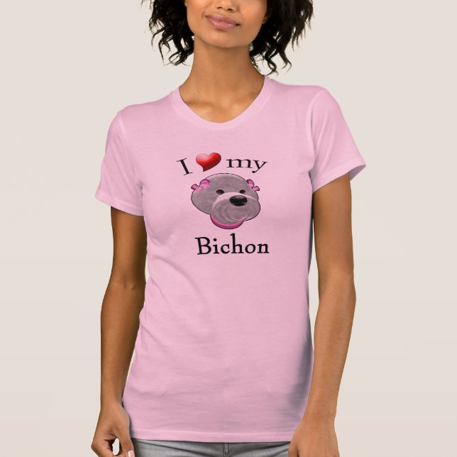 Eu amo meu t-shirt de Bichon (Frente)