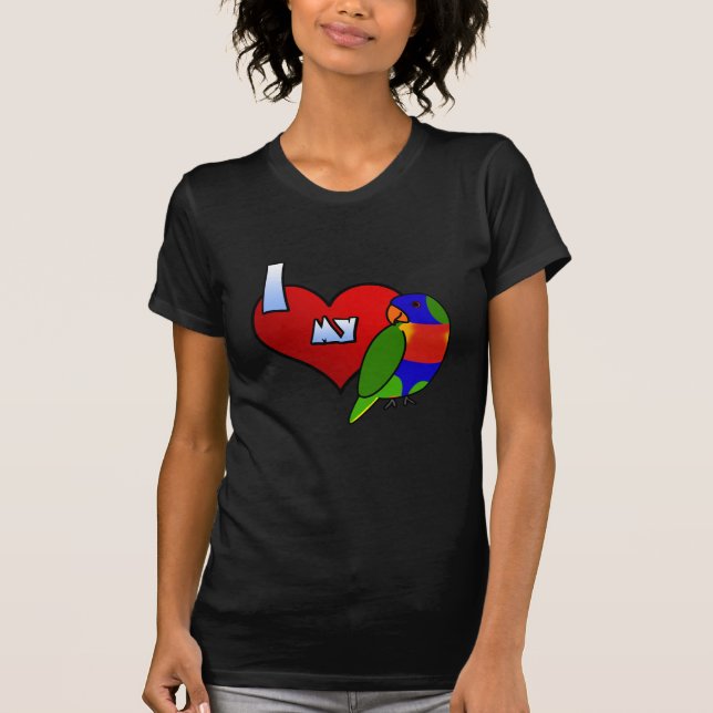 Eu amo meu t-shirt de Lorikeet do arco-íris (Frente)
