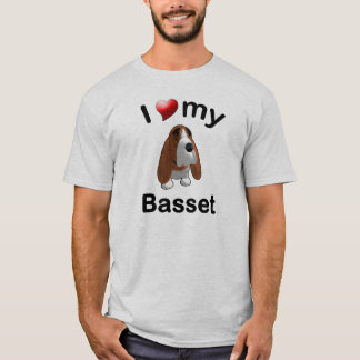 Eu amo meu t-shirt do Basset