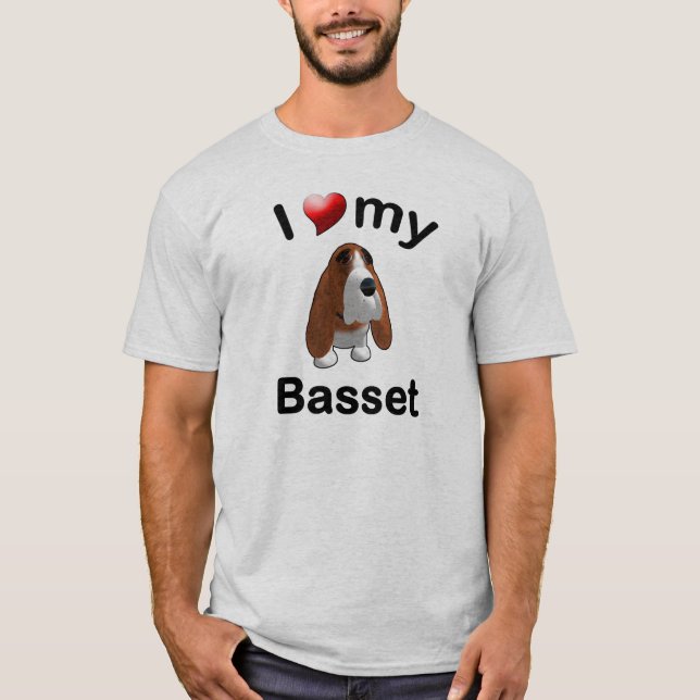 Eu amo meu t-shirt do Basset (Frente)
