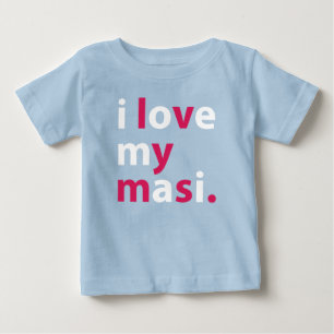 Eu amo meu t-shirt do bebê do Masi