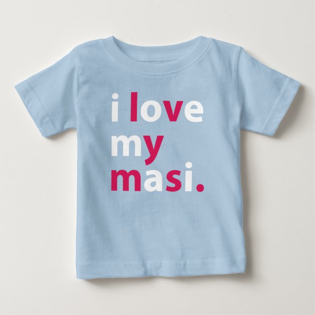 Eu amo meu t-shirt do bebê do Masi (Frente)