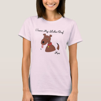 Eu amo meu t-shirt do cão de Brown do cão do