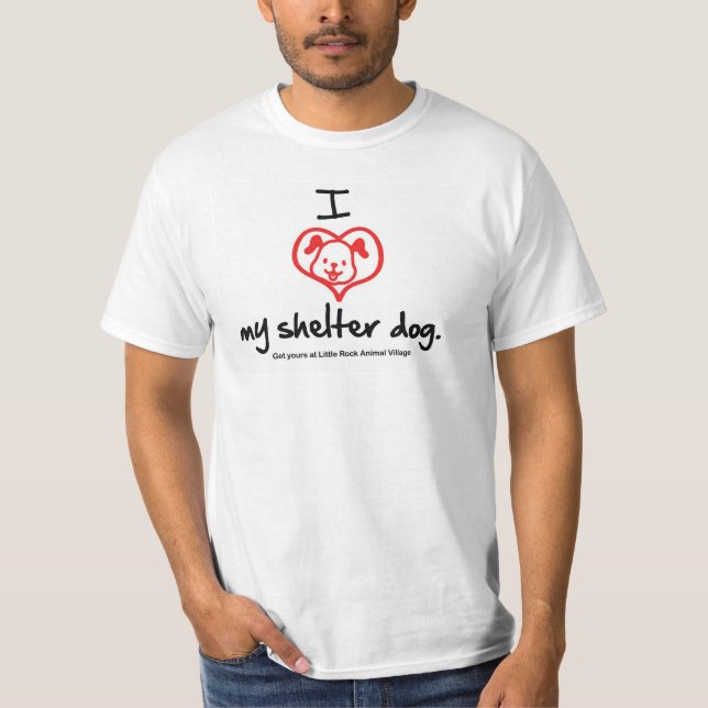 Eu amo meu t-shirt do cão do abrigo (Frente)