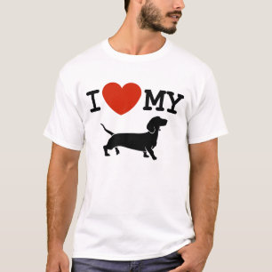 eu amo meu t-shirt do dachshund