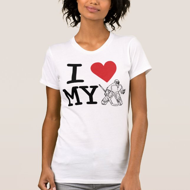 Eu amo meu t-shirt do Goalie (o hóquei) (Frente)