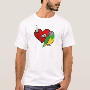 Eu amo meu t-shirt do papagaio de Senegal