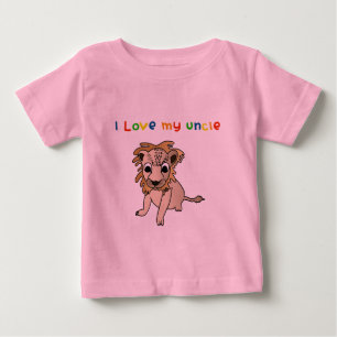 Eu amo meu tio Longo Capa Bebê Camisa
