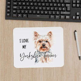 Eu Amo Meu Yorkshire Terrier Watercolo Mousepad