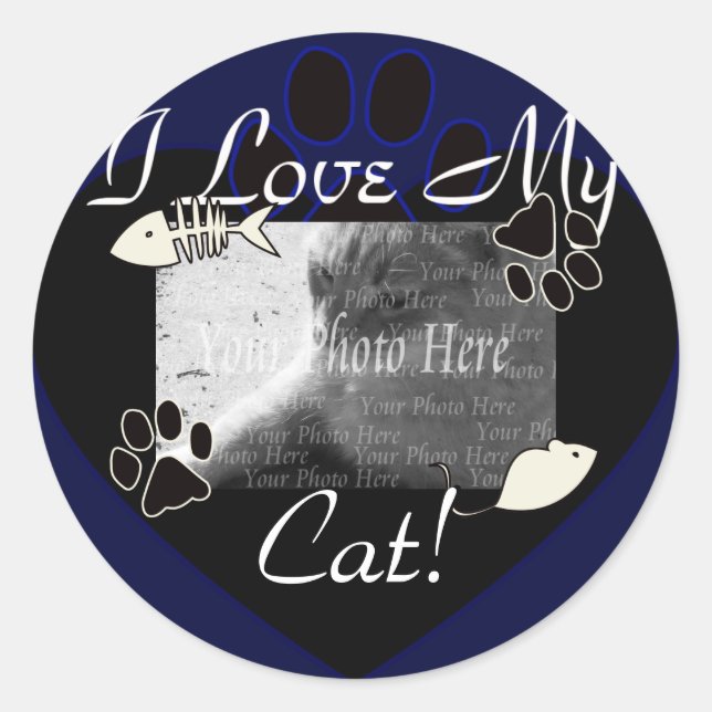 Eu amo meus adesivos de Gato (Frente)