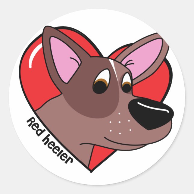 Eu amo meus adesivos Red Heeler (Frente)