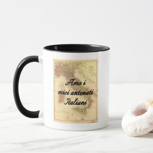 Eu Amo Meus Ancestrais Italianos | Caneca Personal (Com Donut)