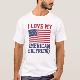 Eu amo meus t-shirt americanos do namorada