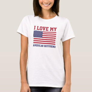 Eu amo meus t-shirt americanos do namorado