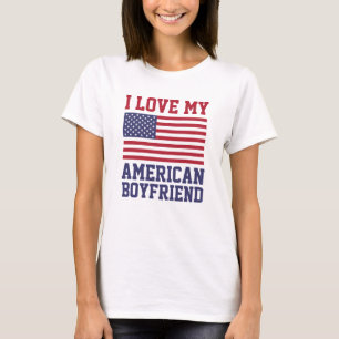 Eu amo meus t-shirt americanos do namorado