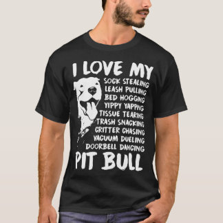 Eu amo meus t-shirt do cão do pitbull