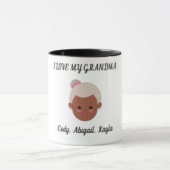 "Eu Amo Minha Avó" duas xícara de café tonta. (Centro)
