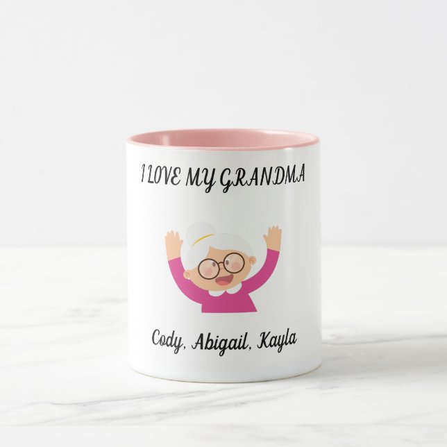 "Eu Amo Minha Avó" duas xícara de café tonta. Cane (Centro)