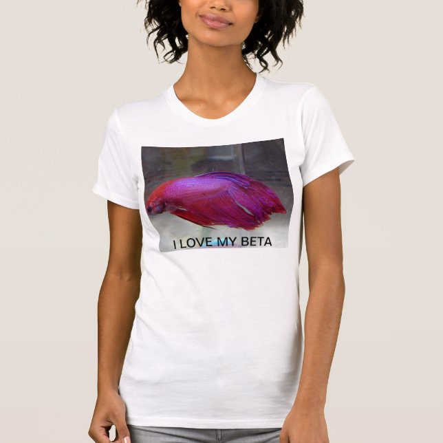 EU AMO MINHA BETA CAMISA DE T (Frente)