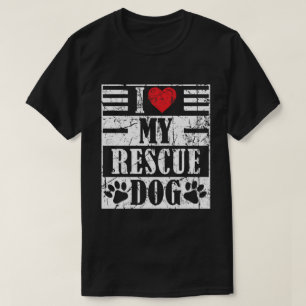 Eu Amo Minha Cachorro Resgatado Camisa Divertida V