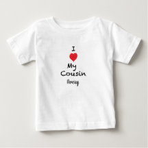 Eu amo minha camisa customizável do bebê do primo
