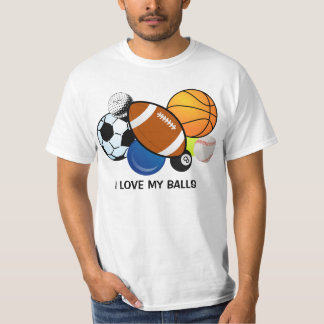 "Eu amo minha camisa das bolas T "