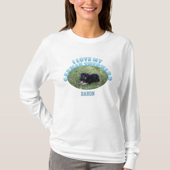 Eu amo minha camisa do german shepherd (Frente)