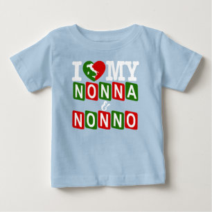 Eu Amo Minha Camiseta de Bebê Nonna & Nonno