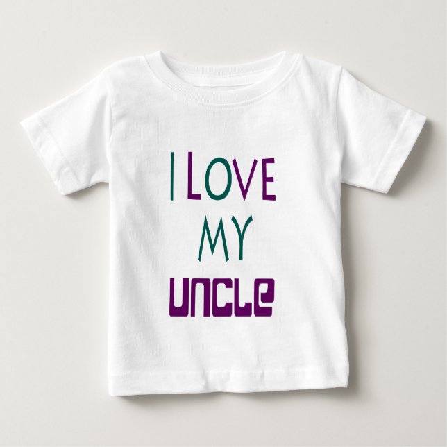 Eu Amo Minha Camiseta de Bebê Tio (Frente)