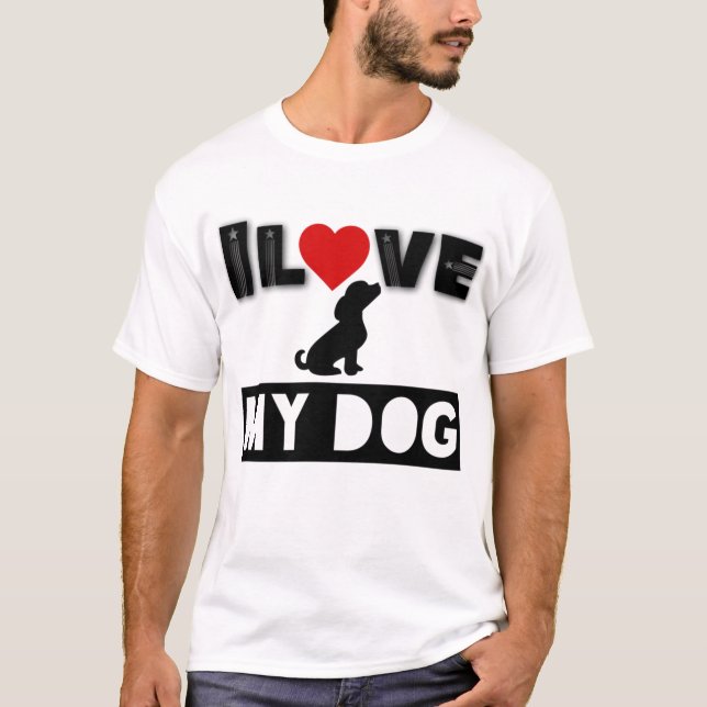 Eu amo minha camiseta de cão, amor de cão, mãe de  (Frente)