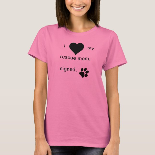 Eu Amo Minha Camiseta De Salvamento Mãe (Frente)