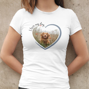 Eu Amo Minha Camiseta Foto De Coração De Cão