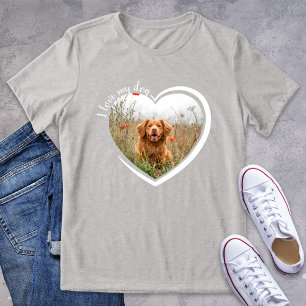 Eu Amo Minha Camiseta Foto De Coração De Cão