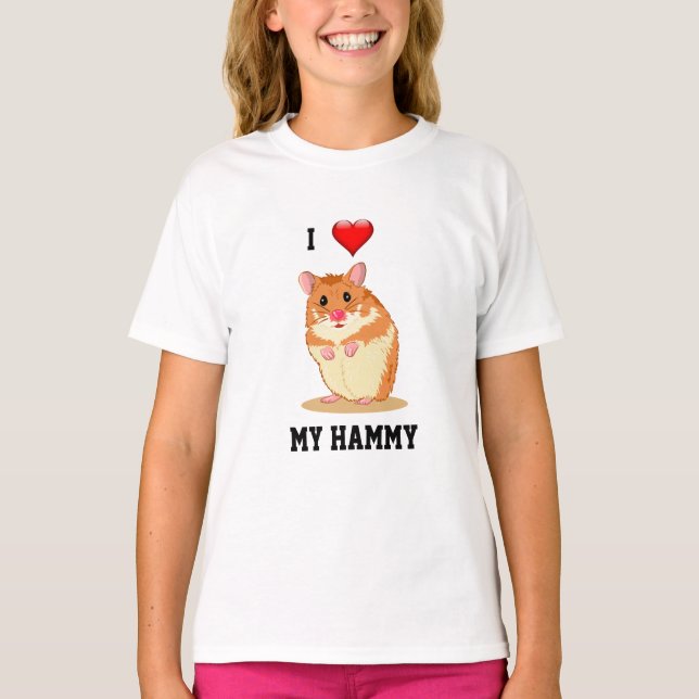 Eu Amo Minha Camiseta Hammy Hamster (Frente)