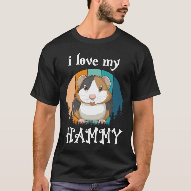 Eu Amo Minha Camiseta Hammy para Amantes de Hamste (Frente)