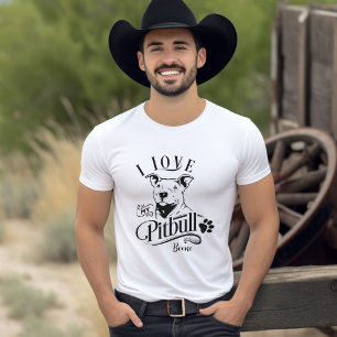 Eu Amo Minha Camiseta Personalizável Pitbull