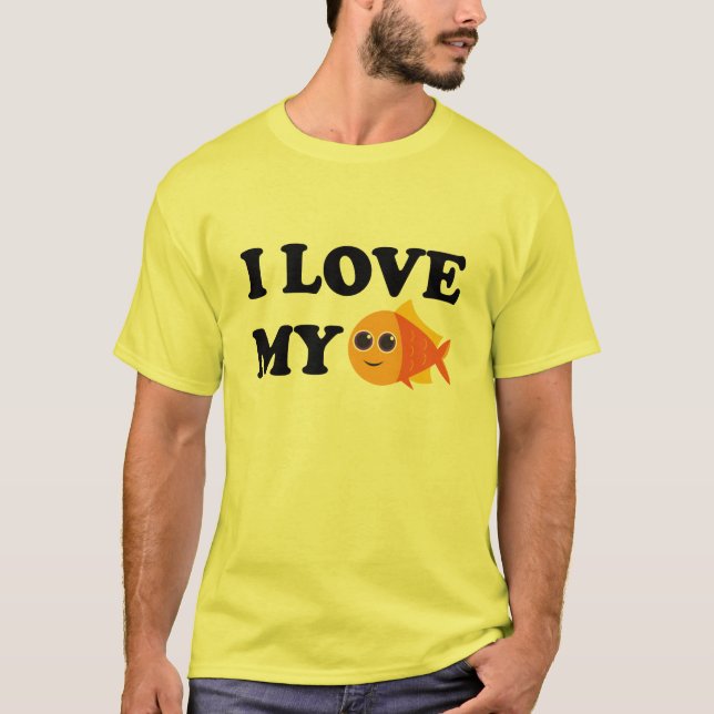Eu Amo Minha Camiseta Pet Goldfish (Frente)