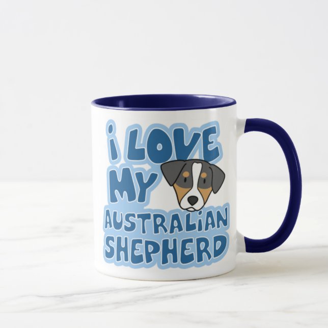 Eu amo minha caneca australiana do pastor (Direita)
