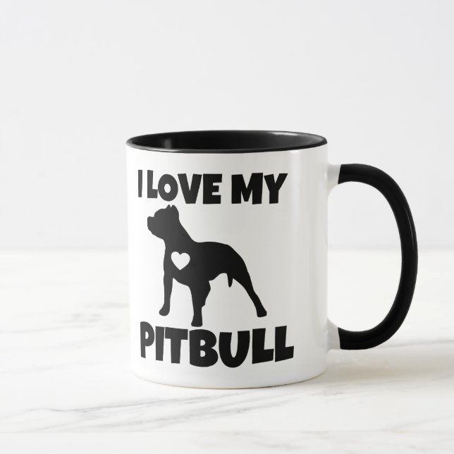 Eu amo minha caneca de Pitbull (Direita)