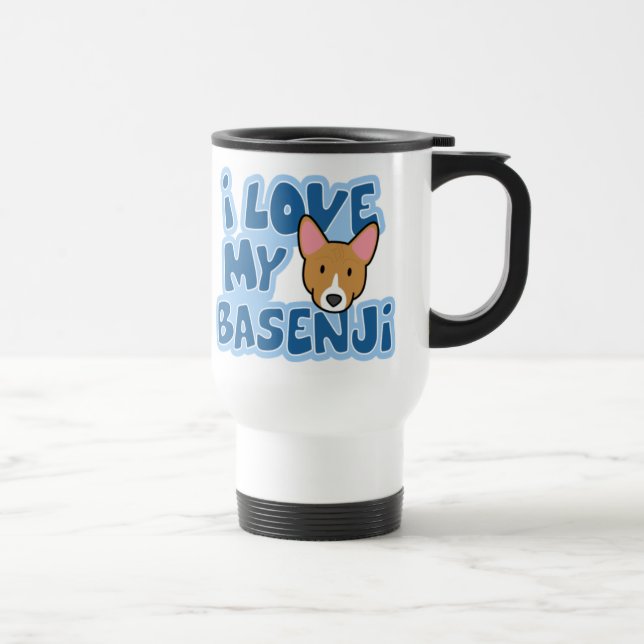Eu amo minha caneca de viagem de Basenji (Direita)