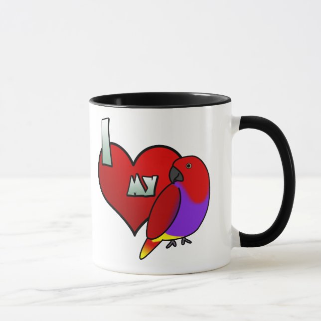 Eu amo minha caneca fêmea de Vosmaeri Eclectus (Direita)
