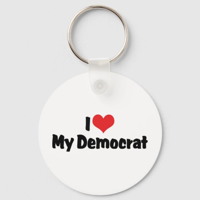 Eu Amo Minha Chaveiro Democrata (Frente)