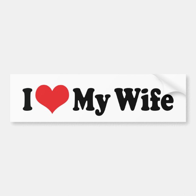Eu Amo Minha Esposa Adesivo de Para-choque (Frente)
