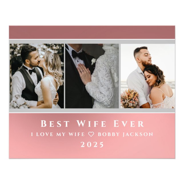 Eu Amo Minha Esposa Personalizada 3 Fotos (Frente)