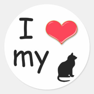 Eu amo minha etiqueta do gato