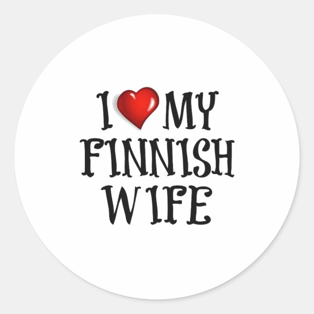 Eu Amo Minha Folha De Autocolante Finlandesa (Frente)