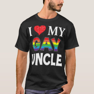 Eu Amo Minha Gay Tio LGBT Lésbica Rainbow T-Shirt
