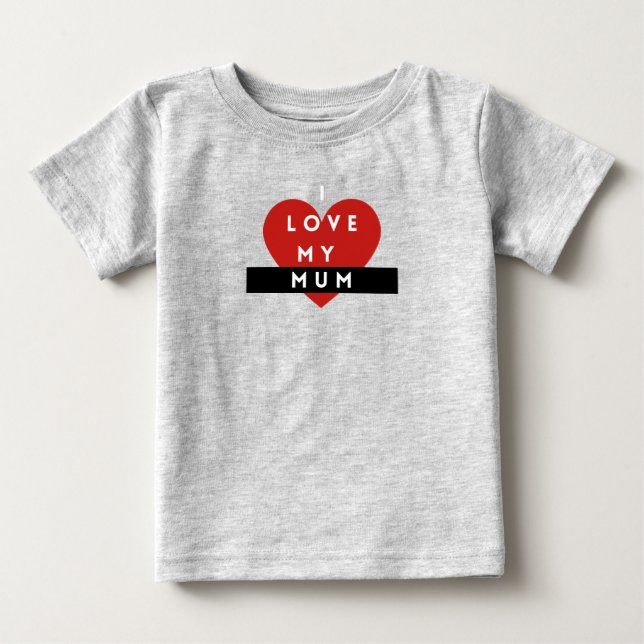 Eu Amo Minha Mãe Baby camiseta (Frente)
