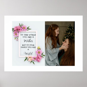 Eu Amo Minha Mãe Dia das Mães Poster Floral
